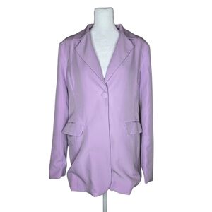Pink Lily Womens Lavender Purple one Button Blazer Sport Coat Size Large